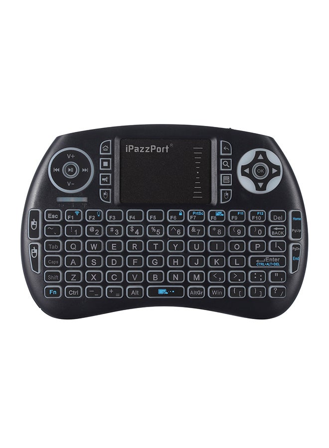 iPazzPort - Mini Backlight Wireless Gaming Keyboard With Touch-Pad Mouse Black - Image 1