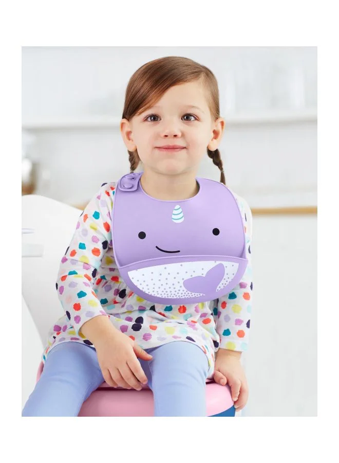 Skip Hop Silicone Baby Bib, Zoo Fold And Go, Llama