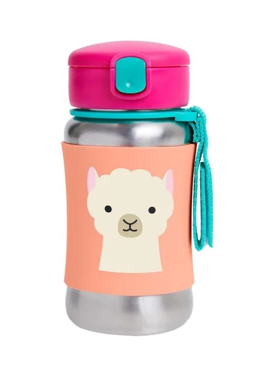 Skip Hop Zoo Stainless Steel Sports Bottle Bpa - Free, Phthalate - Free Baby Sipper Bottle (Llama, 12 Oz),1 Ea,9I239210, 350 Milliliter