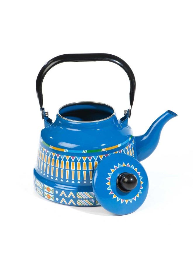 AL RIMAYA Asiri Design Enamel Tea Kettle Blue 17.3x13.9x20.8cm - Image 2