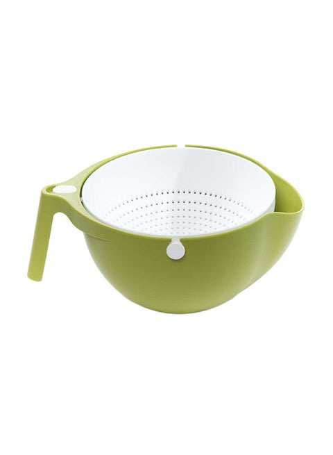 Rolling Colander Green/White 25x19x11centimeter