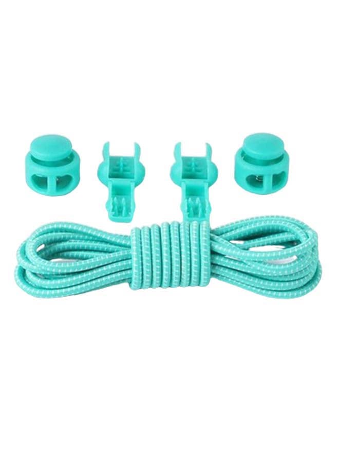 Pair Of Elastic Locked Buckle Shoe Lace Mint Green - Image 1