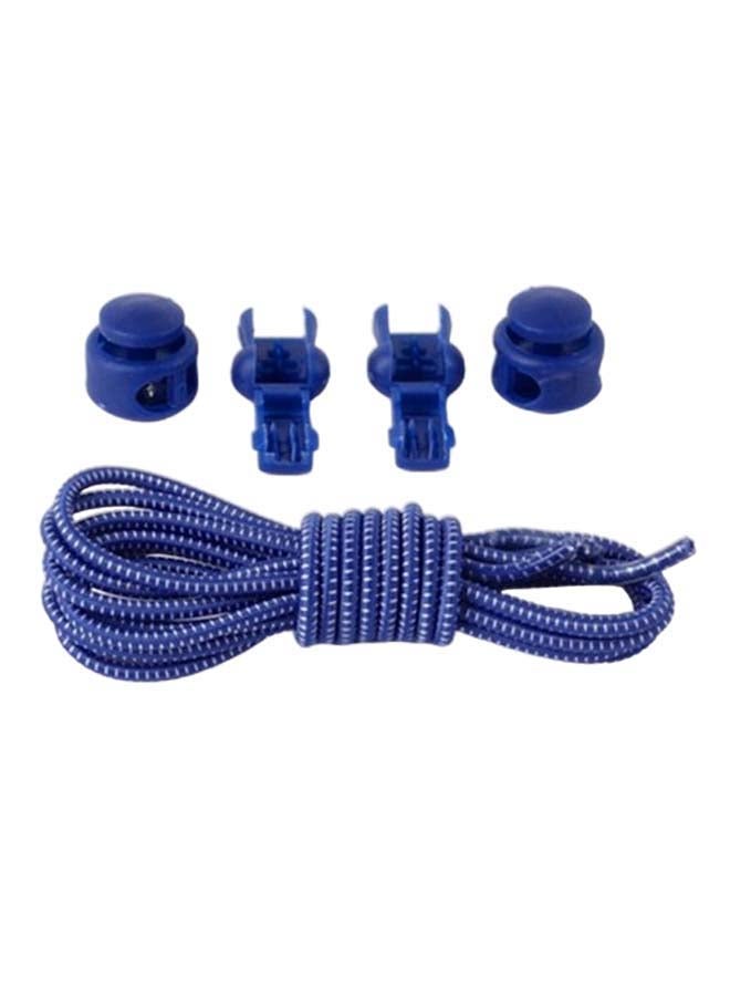 Pair Of Elastic Locked Buckle Shoe Lace Dark Blue