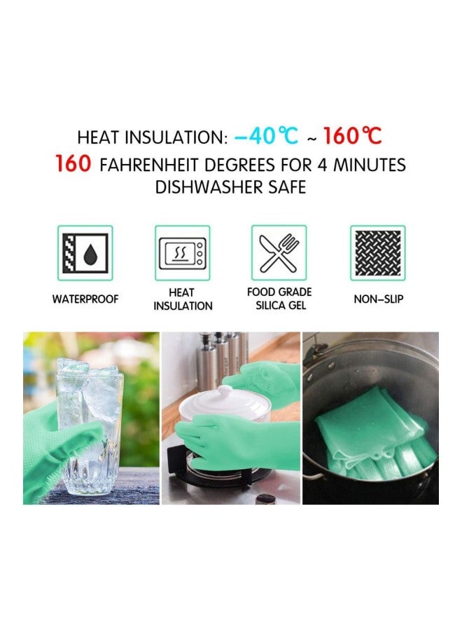 2-Piece Silicone Cleaning Glove Light Green 190grams  - Image 3