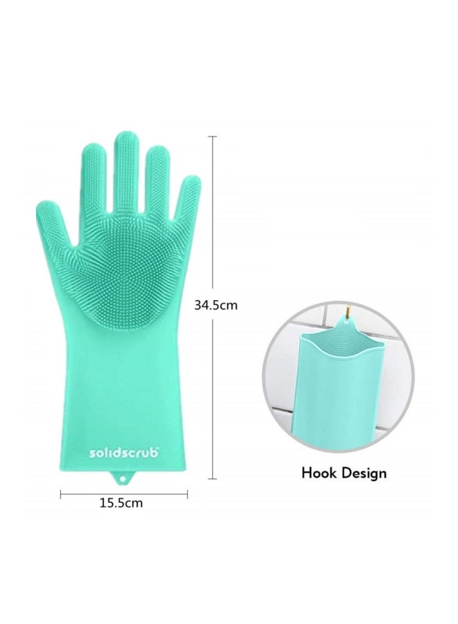 2-Piece Silicone Cleaning Glove Light Green 190grams  - Image 2