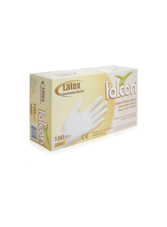 Falcon 100-Piece Disposable Gloves White 20cm White 20cm - Image 3
