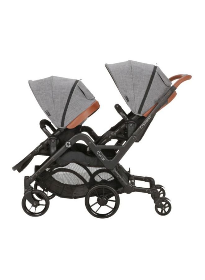 Contours Curve Double Stroller - Grey/Black