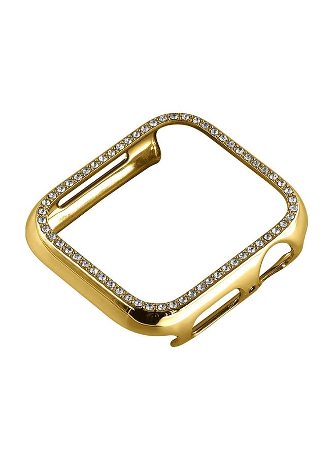 Foxcon Super Luxurious Bling Crystal Protective Case Cover For Apple Watch Series 4/5 44mm Gold - Image 1