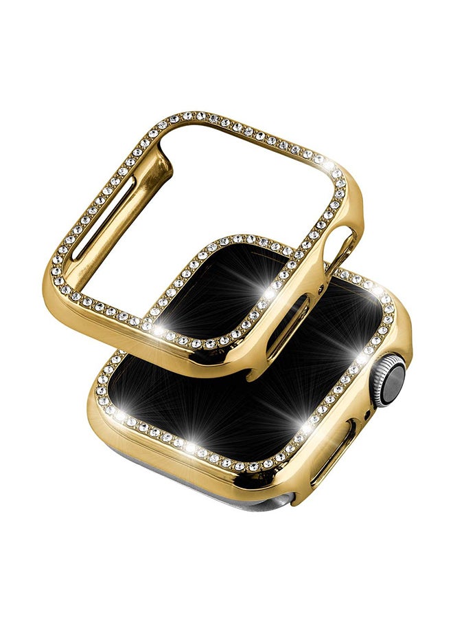 Foxcon Super Luxurious Bling Crystal Protective Case Cover For Apple Watch Series 4/5 44mm Gold - Image 3