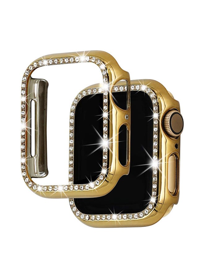 Foxcon Super Luxurious Bling Crystal Protective Case Cover For Apple Watch Series 4/5 44mm Gold  - Image 2