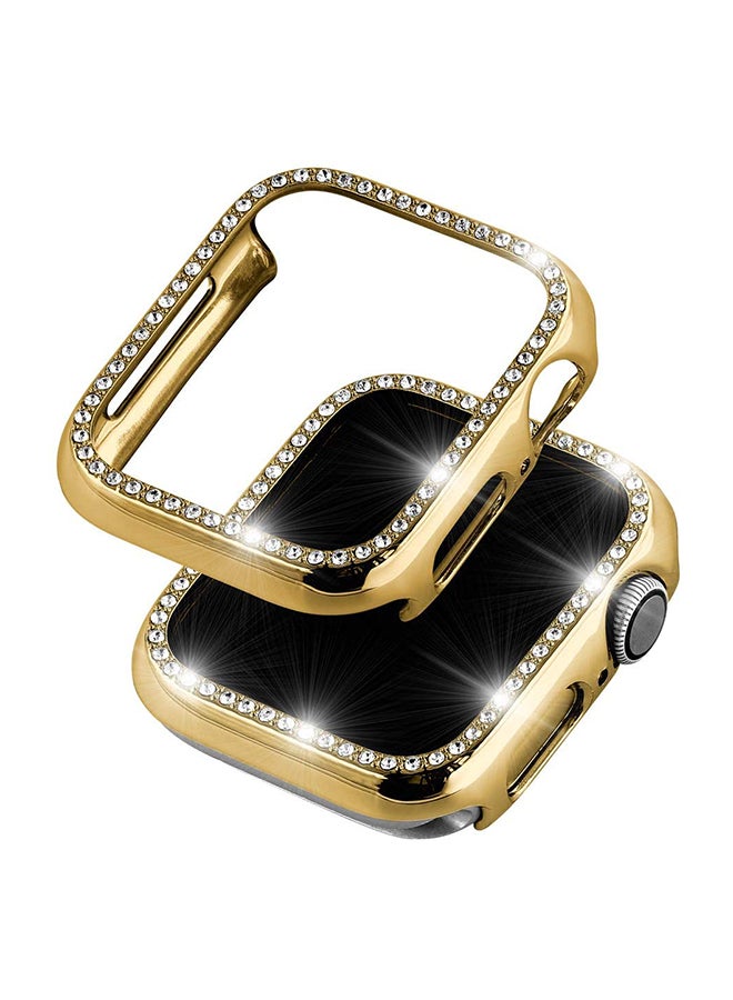 Foxcon Super Luxurious Bling Crystal Protective Case Cover For Apple Watch Series 4/5 44mm Gold  - Image 3