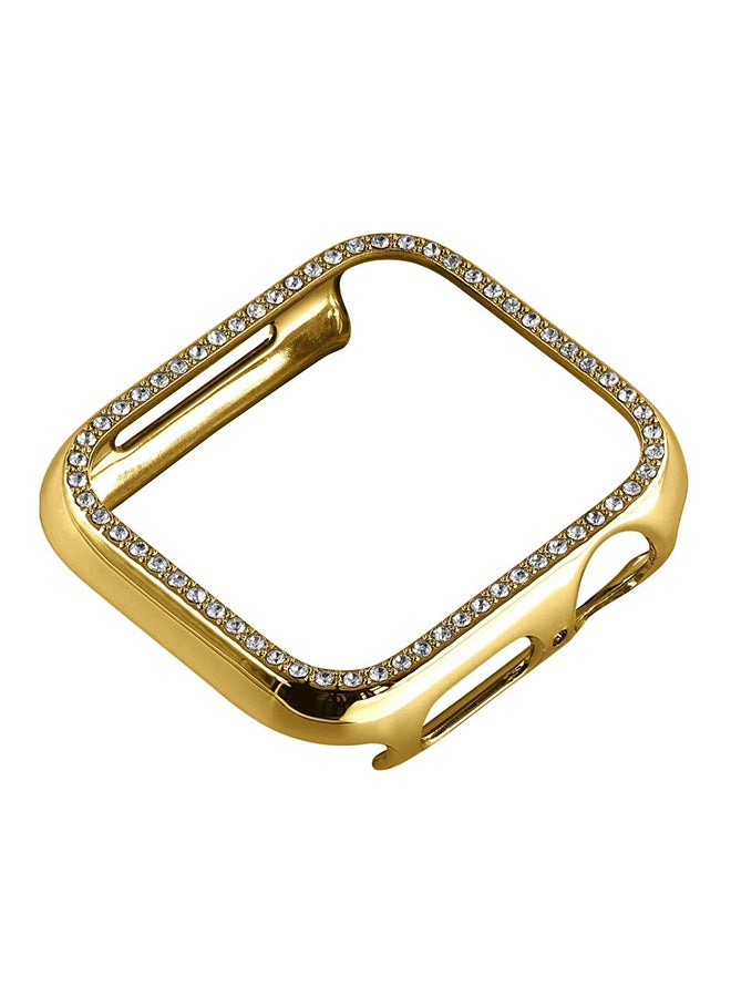 Foxcon Super Luxurious Bling Crystal Protective Case Cover For Apple Watch Series 4/5 44mm Gold  - Image 1