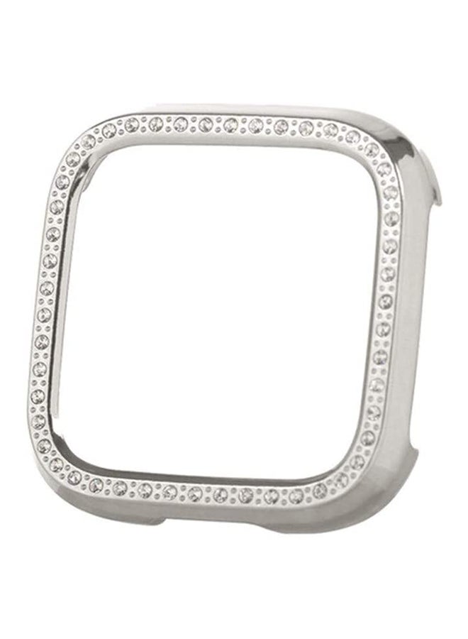 Foxcon Super Luxurious Bling Crystal Protective Case Cover For Fitbit Versa 2 Silver