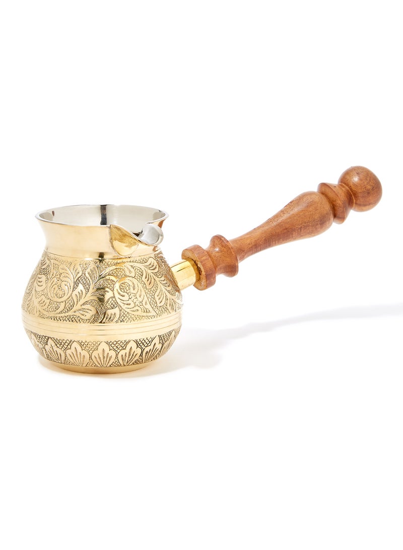 Al Jaber Coffee Pot Brass Gold 8cm x 20cmcm - Image 1