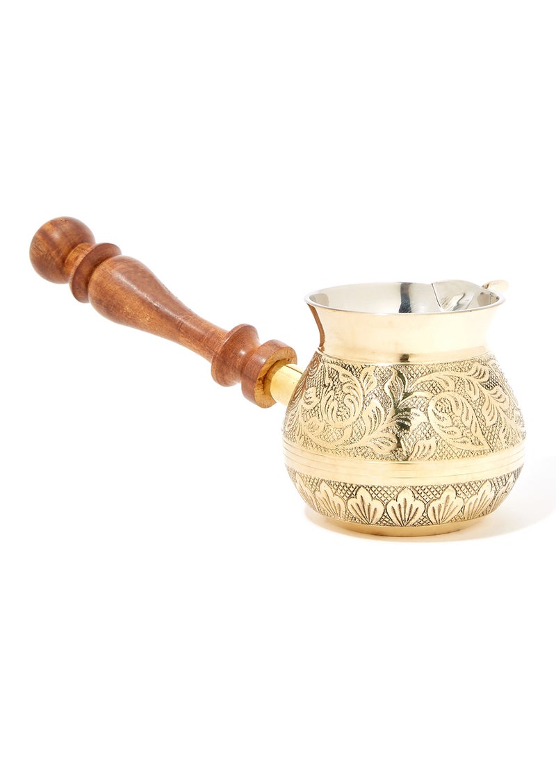 Al Jaber Coffee Pot Brass Gold 8cm x 20cmcm - Image 2