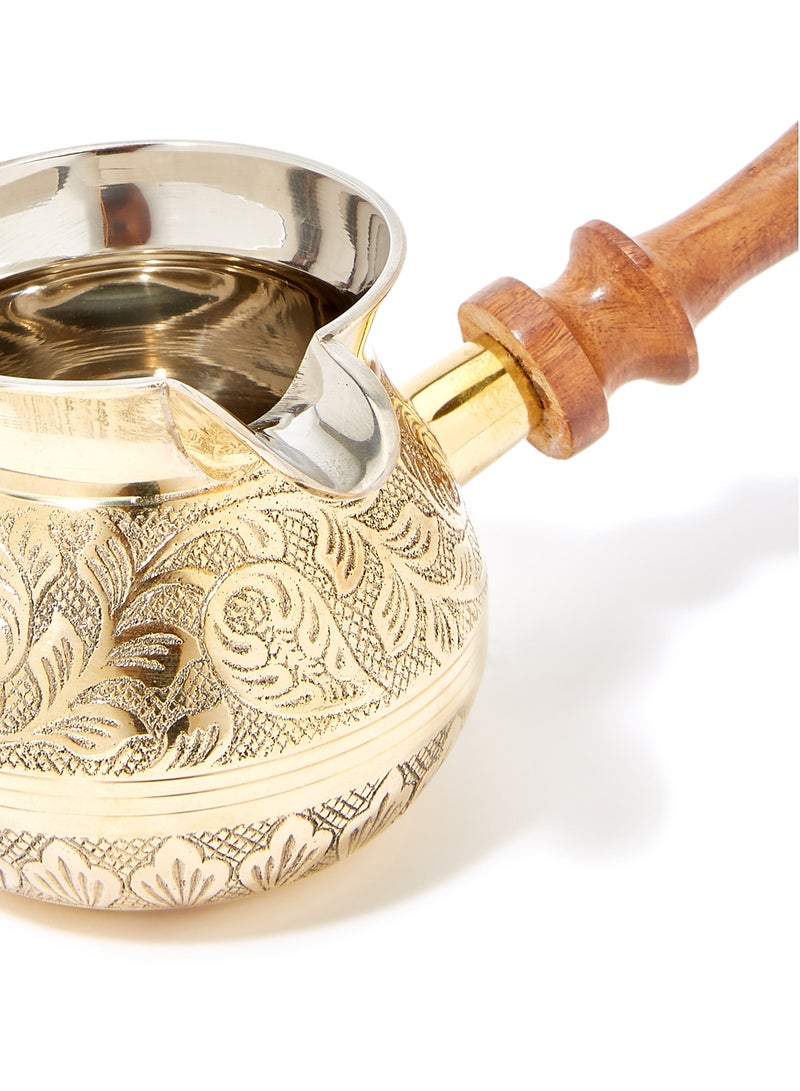 Al Jaber Coffee Pot Brass Gold 8cm x 20cmcm - Image 3