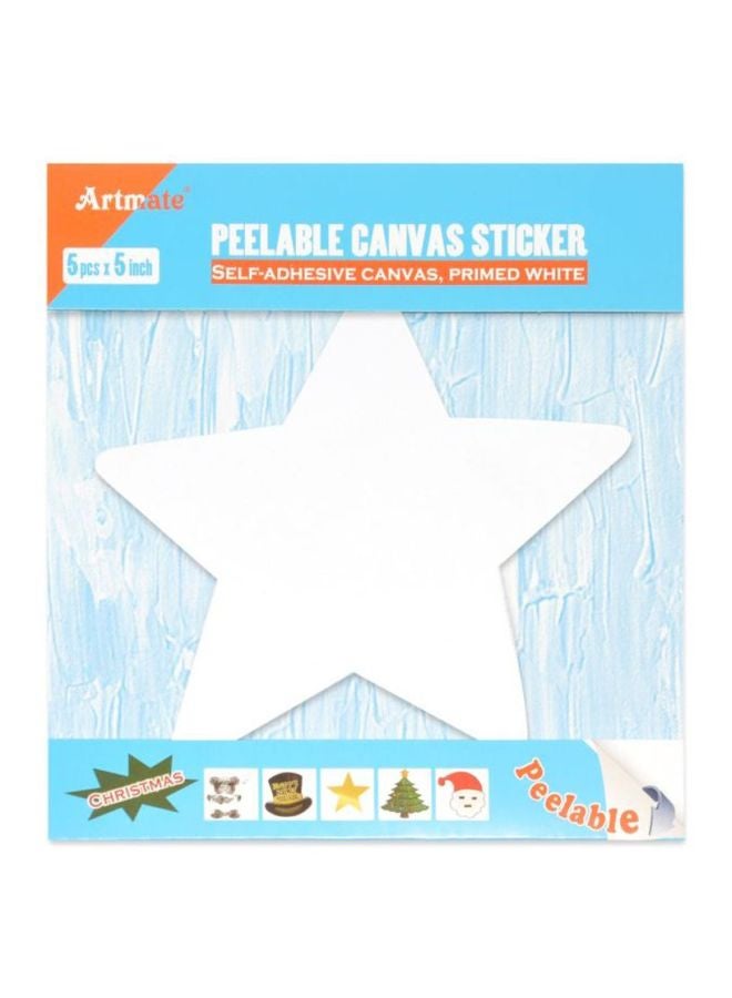 آرتمايت مجموعة ملصقات من قماش الكانفاس قابلة للتقشير مكونة من 5 قطع مقاس 5×5 بوصة. أبيض - Image 2