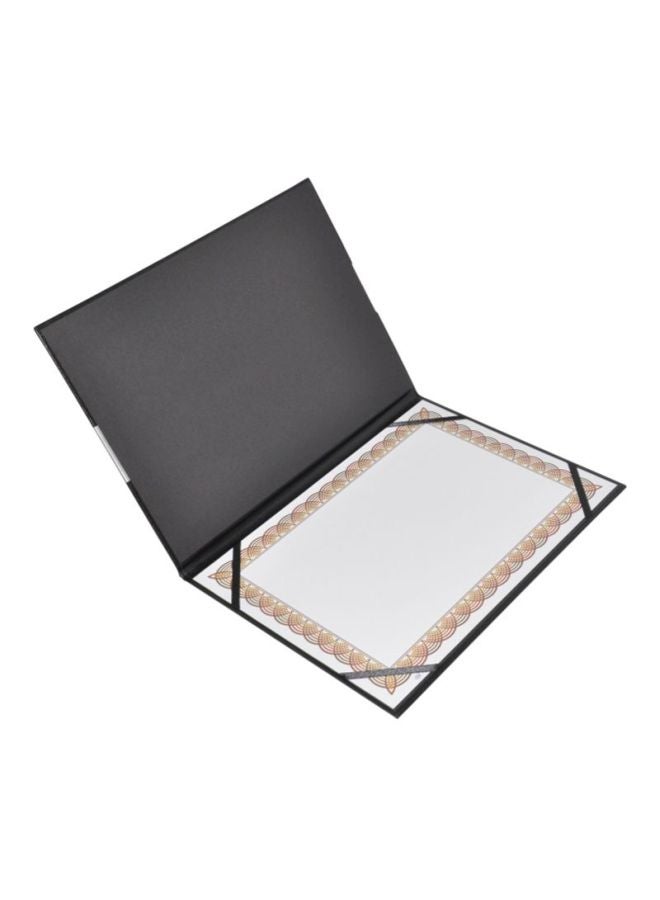 إف اي أس  مجلد مقاس A4 مع شهادة أسود/فضي - Image 1