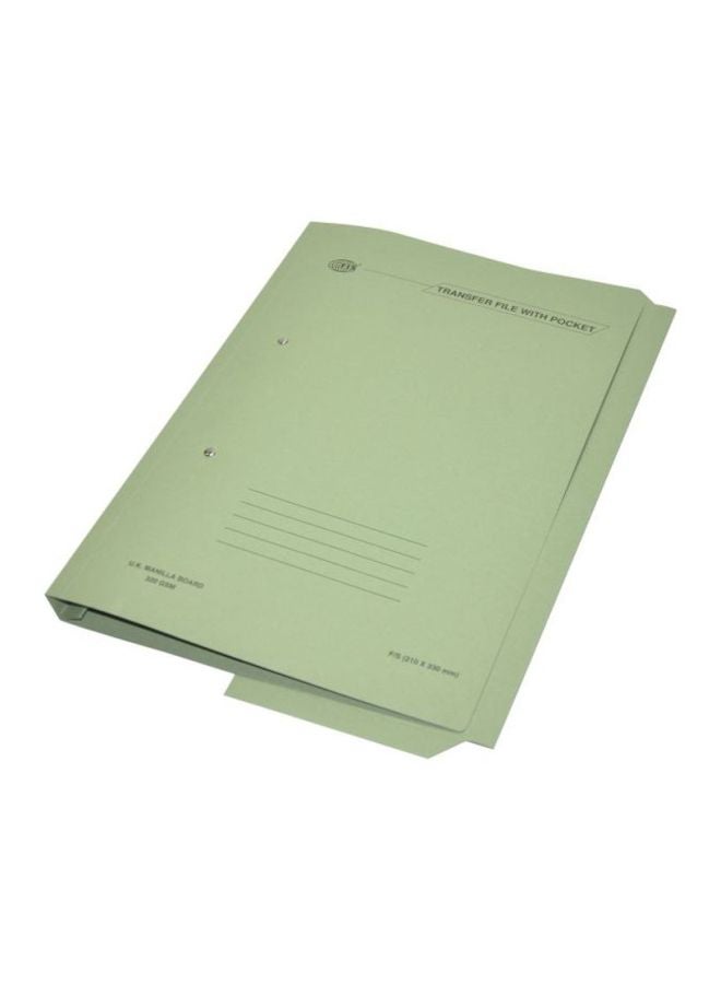 إف اي أس  طقم ملفات لنقل الأوراق مزودة بجيب مكون من 50 قطعة أخضر - Image 1