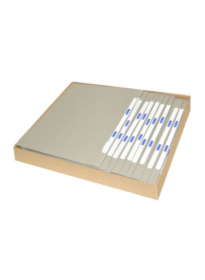 إف اي أس  مجموعة مجلدات مسطحة مزودة بمشبك تثبيت من البلاستيك مكونة من 50 قطعة رمادي - Image 3