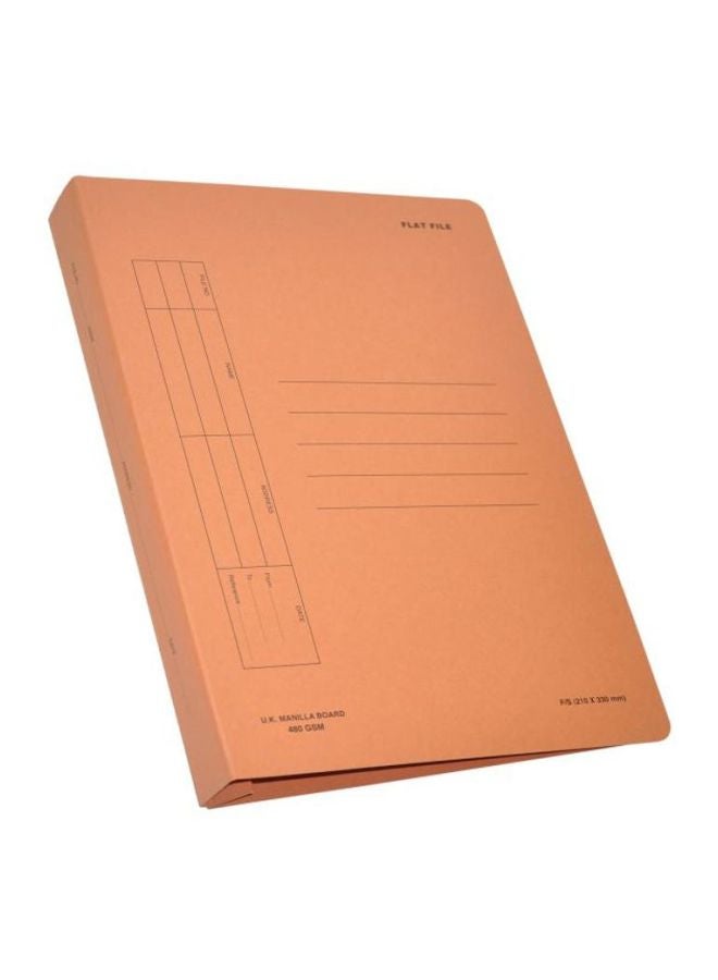 إف اي أس  مجموعة مجلدات مسطحة مزودة بمشبك تثبيت من البلاستيك مكونة من 50 قطعة برتقالي - Image 1