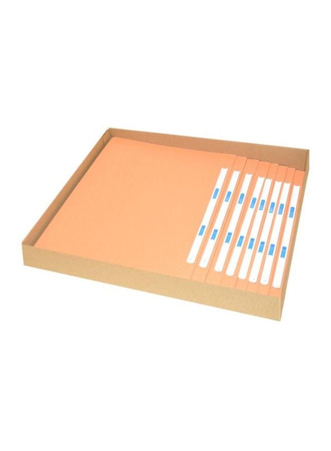 إف اي أس  مجموعة مجلدات مسطحة مزودة بمشبك تثبيت من البلاستيك مكونة من 50 قطعة برتقالي - Image 3