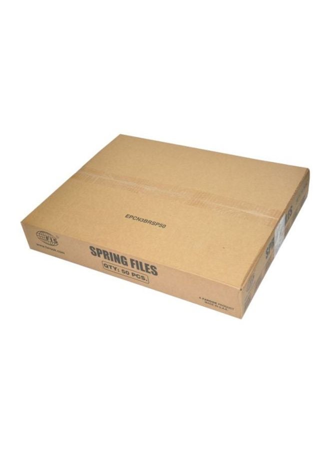 إف اي أس  مجموعة مجلدات مسطحة مزودة بمشبك تثبيت من البلاستيك مكونة من 50 قطعة برتقالي - Image 4