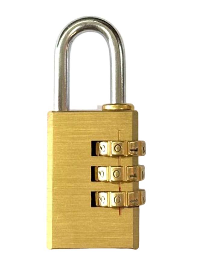 3-Digit Resettable Combination Padlock Gold/Silver