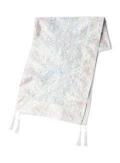 Ikras Embroided Table Runner fabric Grey 16x72cm  - Image 1