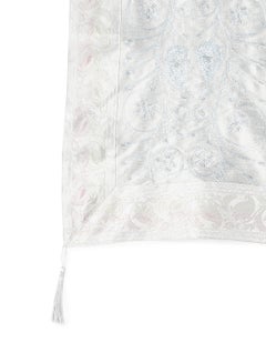 Ikras Embroided Table Runner fabric Grey 16x72cm  - Image 2