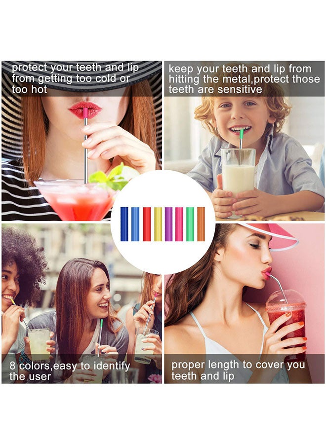 بي زد مجموعة ماصات قابلة لإعادة الاستخدام من الستانلس ستيل مع رأس وغطاء 11 قطعة فضي - Image 2