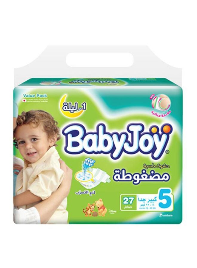 BabyJoy Compressed Tape Diapers, Size 5, 14-25 Kg, Value Pack, 27 Count - Image 1