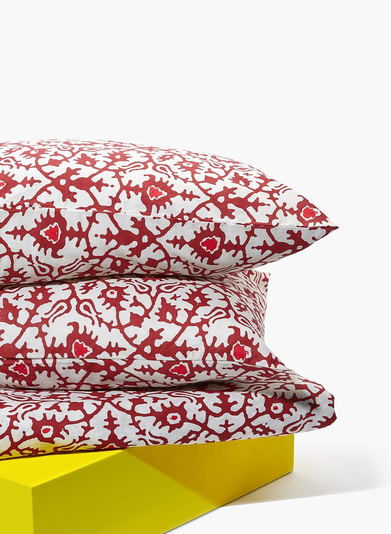 أمال غطاء لحاف وغطائي وسادة، 100% قطن، جيد التهوية وخفيف الوزن قطن بني / أبيض King - Image 2