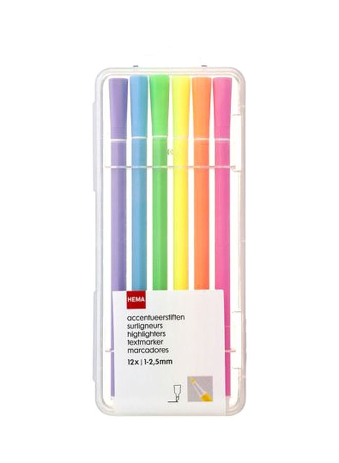 Hema - 12-Piece Highlighting Markers Pink/Blue/Yellow - Image 1