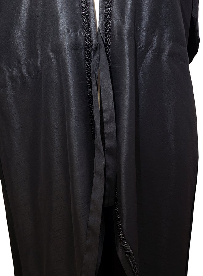 Embellished Long Sleeve Abaya Black - Image 3