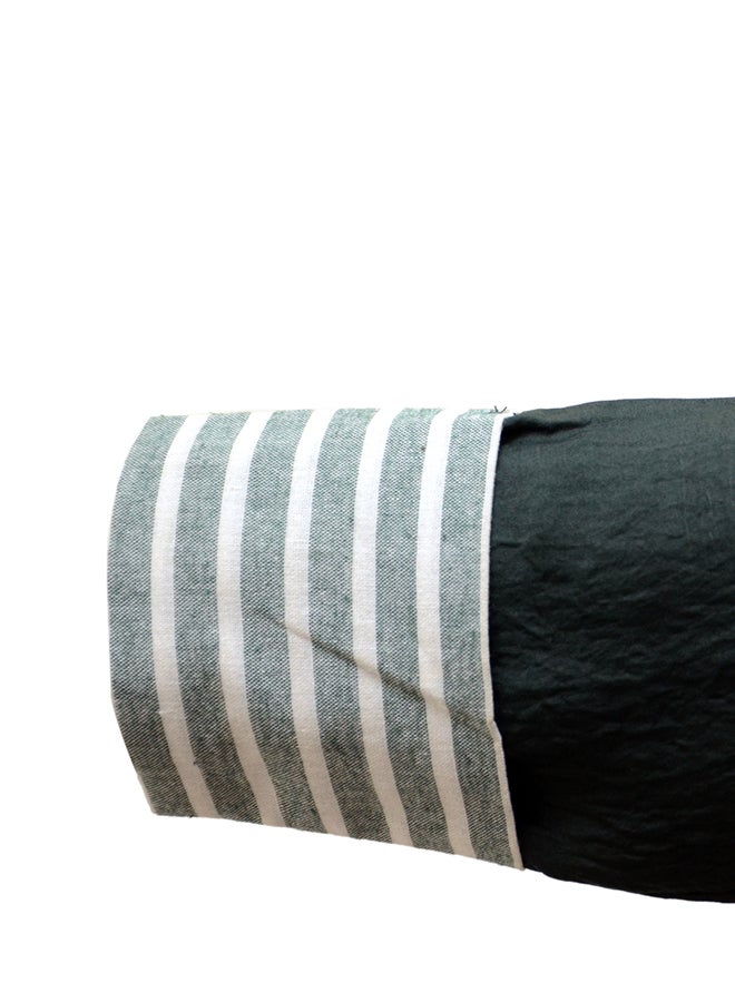 Striped Pockets Abaya Green - Image 4