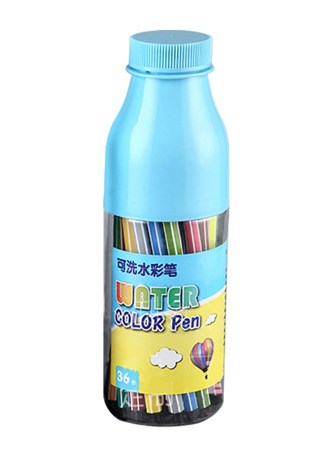 36-Piece Water Colour Pen Set With Storage Bottle Multicolour