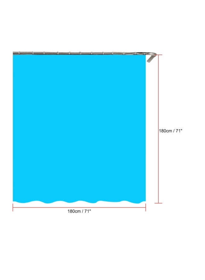 Printed Shower Curtain With Hanging Hook Black/Orange/Blue 71x71inch - Image 2