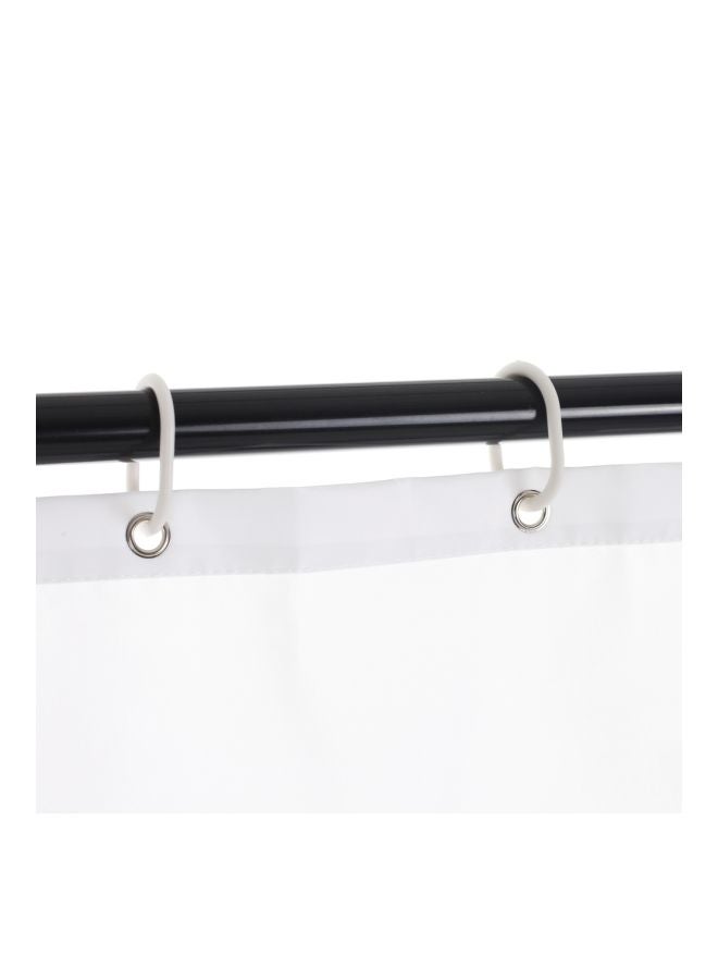 Polyester Shower Curtain With Hook Blue/Beige 71x71inch  - Image 2