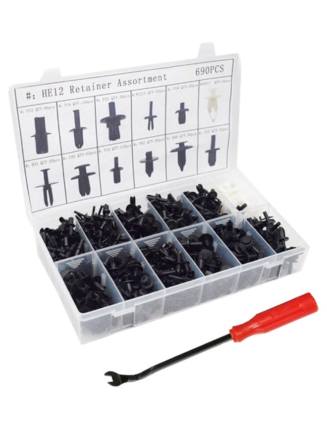 Generic 690-Piece Body Push Retainer Pin Screw Kit With Box 