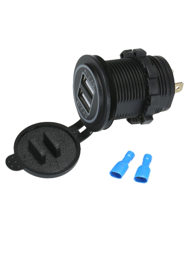 Dual USB Socket Mobile Charger Black/Blue