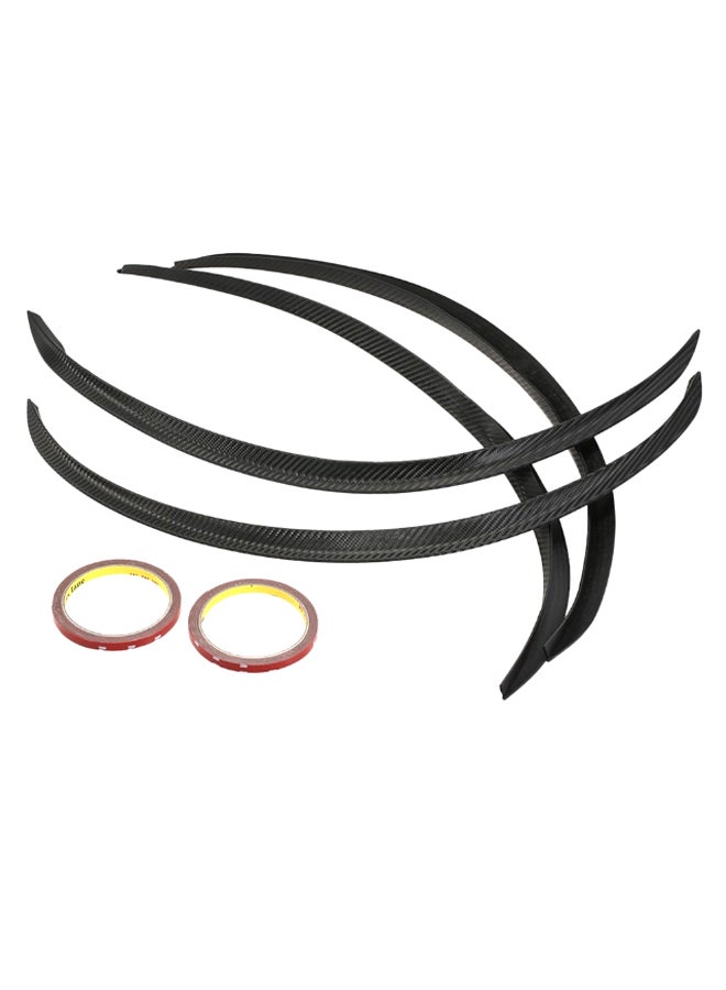 4-Piece Carbon Fibre Car Wheel Eyebrow Set With Tapes