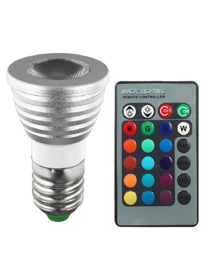 RGB LED Light Bulb With Remote Control Silver/White/Black