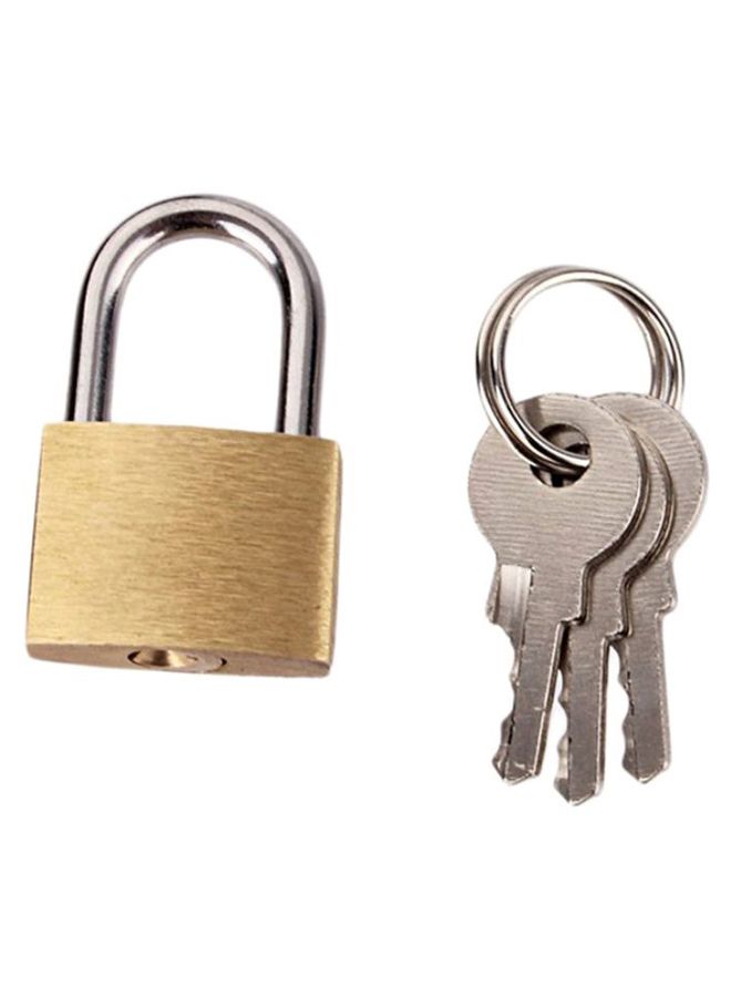 Small Padlock With Key Gold/Silver  - Image 1
