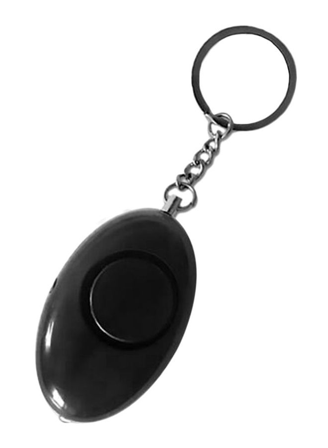 Self-Defense Electronic Egg Shape Keychain Pattern Security Alarm Black/Silver
