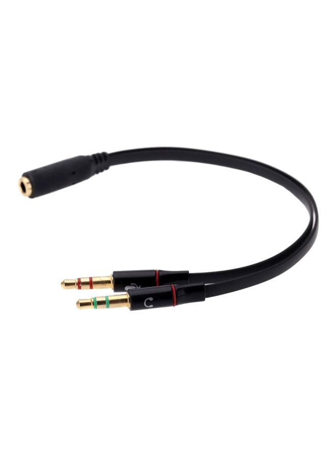 3.5mm Female To 3-Segment Male Audio Cable Black - Image 1