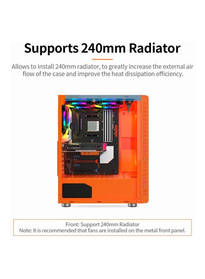 Generic - 330-9 Gaming Computer Cooling Case Host Orange - Image 1