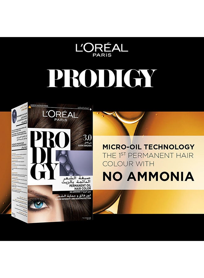 L'OREAL PARIS - Prodigy Hair Color/Dye Micro-Oil Technology For Smooth Natural Hair Grey Hair Coverage 3.0 Dark Brown - Image 1