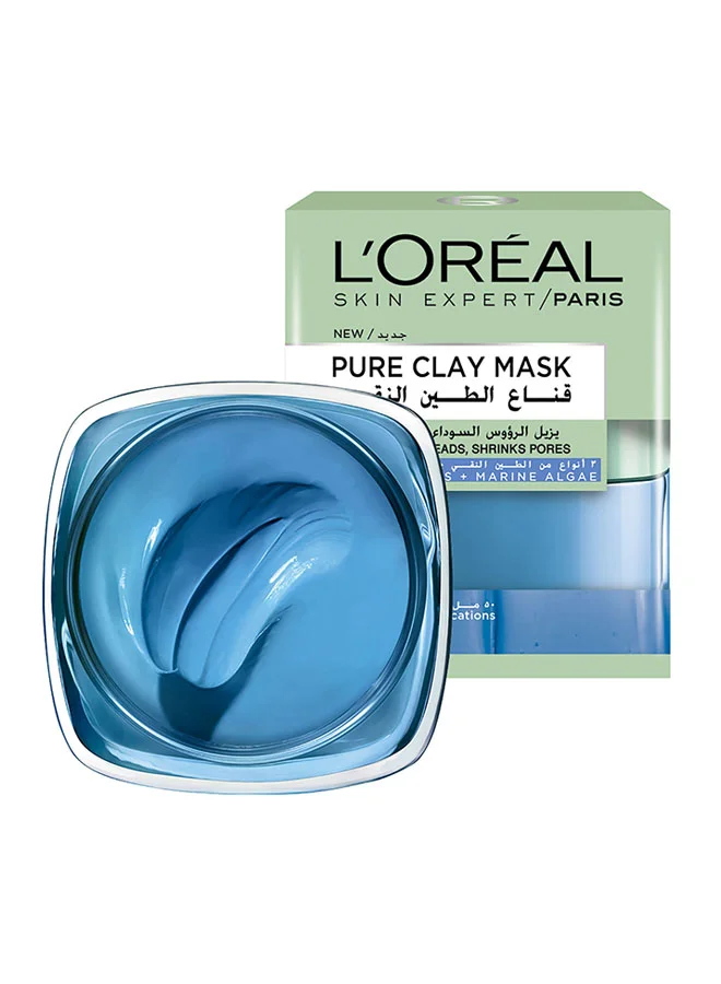 L'OREAL PARIS Pure Clay Mask, 3 pure clays+ Marine Algae