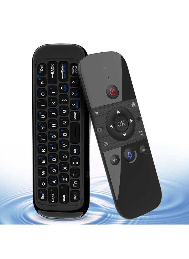 6-Axis Motion Backlight IR Air Mouse Wireless Keyboard Voice Remote Control Black - Image 2